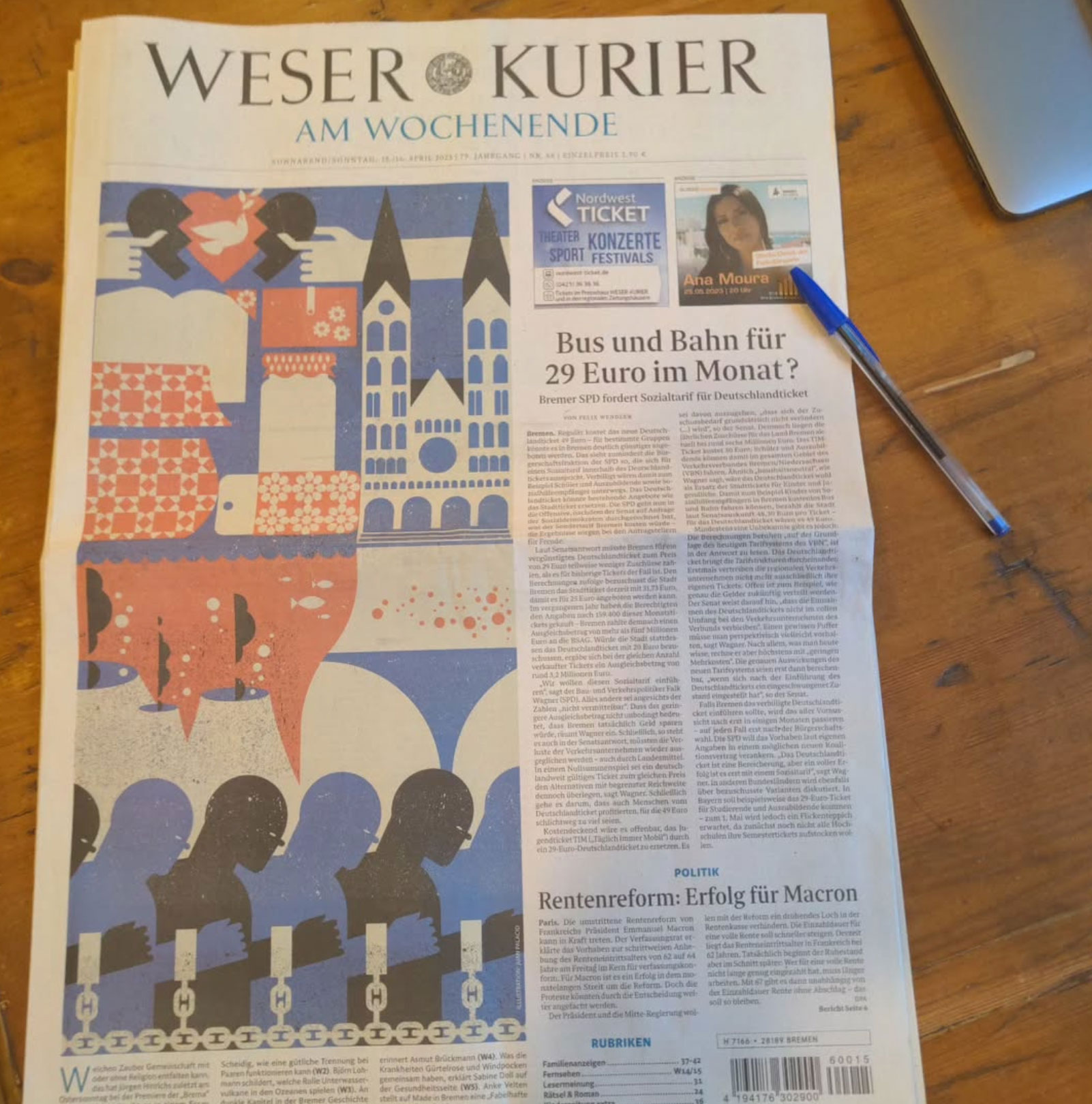 Weser Kurier Titelseite #18.04.23